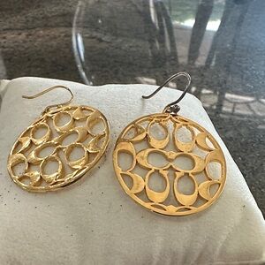 Coach Gold Openwork Earrings